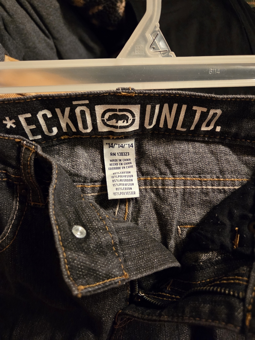 Ecko Unlimited Boys Sz 14 Black Denim Jeans